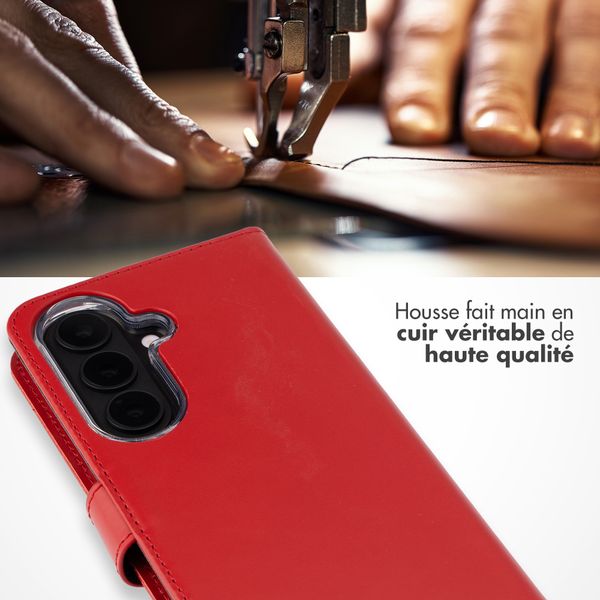 Selencia Étui portefeuille en cuir véritable Samsung Galaxy S26 Plus - Rouge