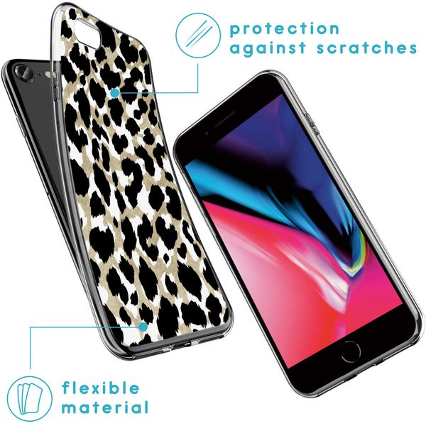 imoshion Coque Design iPhone SE (2022 / 2020) / 8 / 7 / 6s - Léopard / Noir