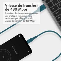 imoshion Braided USB-C vers câble USB - 2 mètre - Bleu foncé