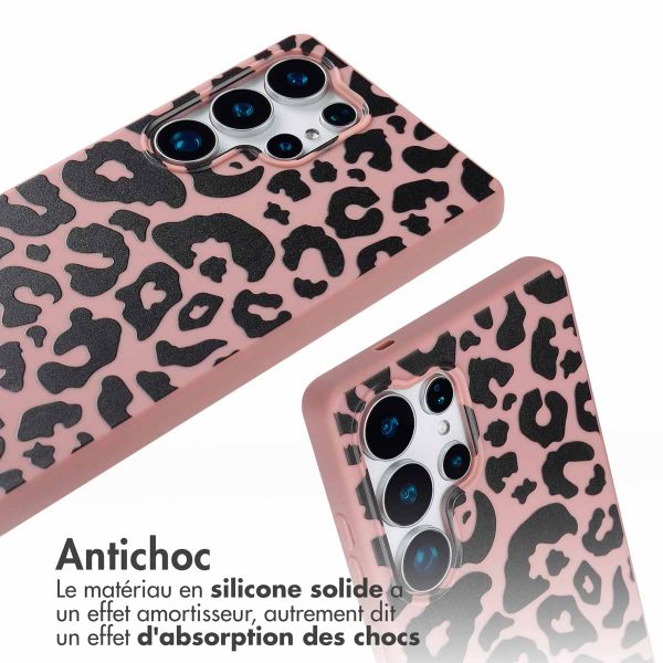 imoshion Coque design en silicone avec cordon Samsung Galaxy S25 Ultra - Animal Pink