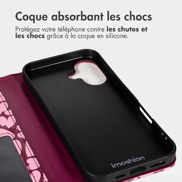 imoshion Étui de télephone portefeuille Design Apple iPhone 16 - Hearty Blush