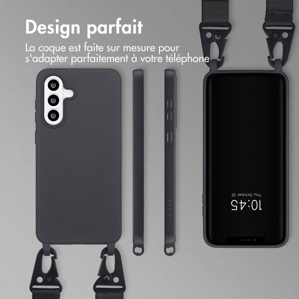 Selencia Coque silicone avec cordon amovible Samsung Galaxy A56 - Noir