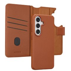 Accezz Étui de télephone portefeuille en cuir 2-en-1 avec MagSafe Samsung Galaxy S26 - Sienna Brown
