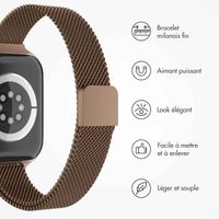 imoshion Bracelet slim Milanese Apple Watch Series 1 t/m 9 / SE (38/40/41 mm) | Series 10 / 11 (42 mm) - Marron