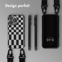 Selencia Coque design en silicone avec cordon amovible Apple iPhone 13 Pro - Irregular Check Black