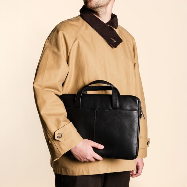 Accezz Leather Sac ordinateur 16 pouces - Noir