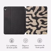 Selencia Coque tablette Vivid Apple iPad Air 11 pouces (2025) M3 / (2024) M2 / Air 5 (2022) / Air 4 (2020) - Art Wave Black