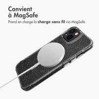 imoshion Coque arrière transparente Pailletée avec MagSafe Apple iPhone 13 - Argent