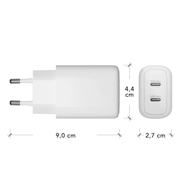 dbramante1928 re-charge | Chargeur Secteur - 2x USB-C 25 watts - Blanc