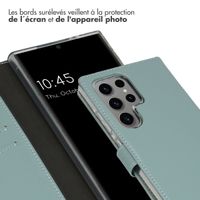 Selencia Étui portefeuille en cuir véritable Samsung Galaxy S24 Ultra - Air Blue