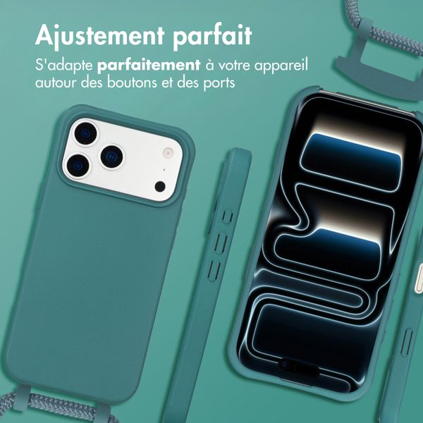 imoshion Coque arrière Color avec cordon amovible et MagSafe Apple iPhone 17 Pro Max - Vert foncé