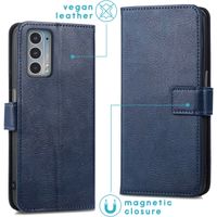 imoshion Étui de téléphone portefeuille Luxe Motorola Moto Edge 20 - Bleu foncé