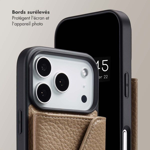 Selencia Coque de télephone Sera avec cordon et porte-cartes enveloppe Apple iPhone 17 Pro - Taupe