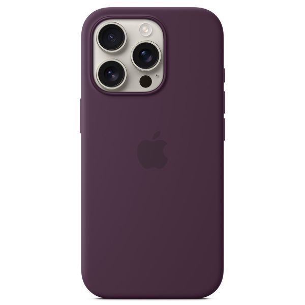 Apple Coque en silicone MagSafe Apple iPhone 16 Pro - Plum