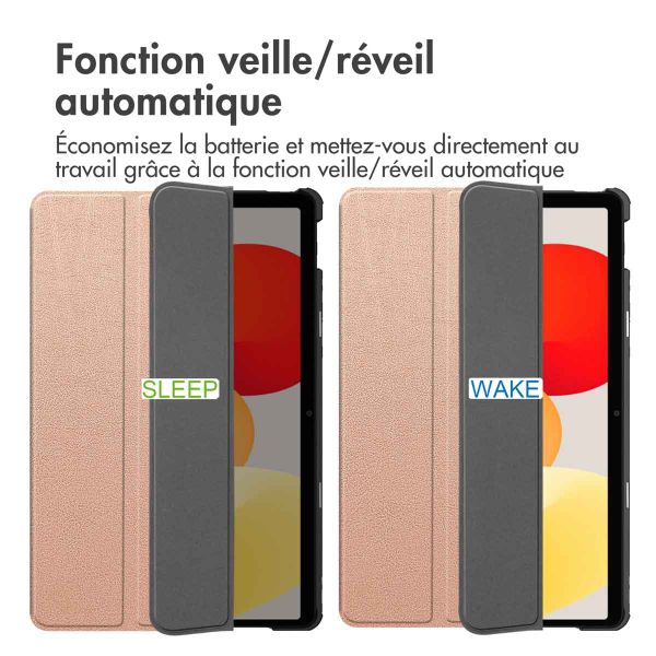 imoshion Coque tablette Trifold Xiaomi Redmi Pad SE - Rose Dorée