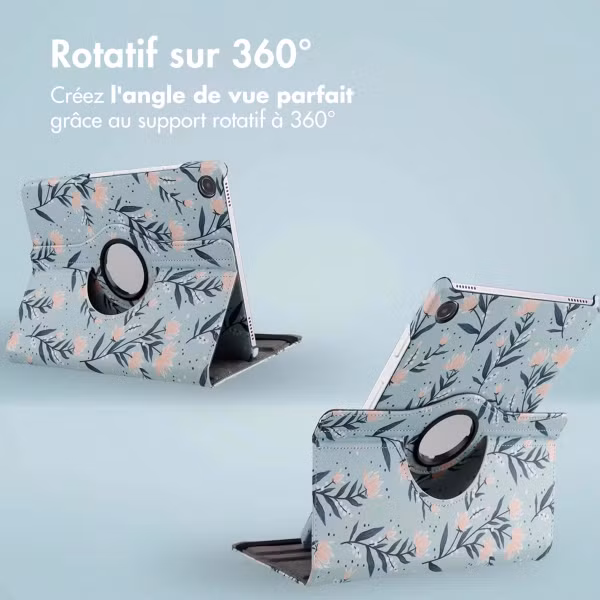 imoshion Coque tablette Design rotatif à 360° Samsung Galaxy Tab A9 Plus - Flowers