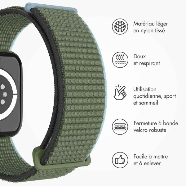 imoshion Bracelet en nylon⁺ Apple Watch Series 1 á 10 / SE / Ultra (2) (44/45/46/49 mm) - Dark Olive