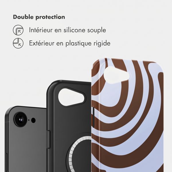 Selencia Coque arrière Vivid avec MagSafe Apple iPhone 17e / 16e - Dream Swirl Chocolate
