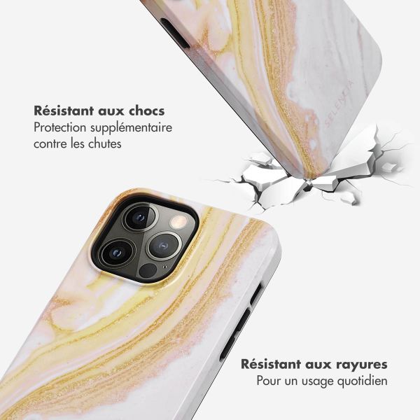 Selencia Coque arrière Vivid Tough iPhone 14 Pro Max - Chic Marble Gold