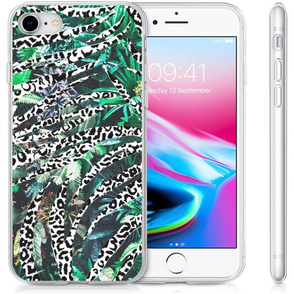 imoshion Coque Design iPhone SE (2022 / 2020) / 8 / 7 / 6s - Jungle - Blanc