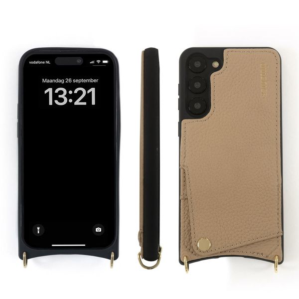 Dutchies Coque avec porte-cartes Samsung Galaxy S23 Ultra - Cordon de téléphone non inclus - Beige