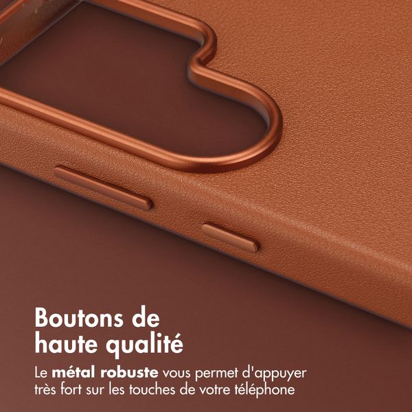 Accezz Coque arrière en cuir avec MagSafe Samsung Galaxy S26 Ultra - Sienna Brown