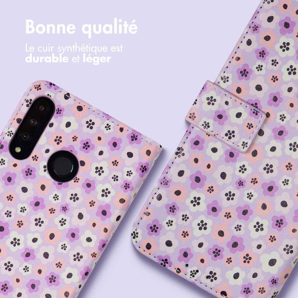 imoshion ﻿Étui de téléphone portefeuille Design Huawei P30 Lite - Purple Flowers