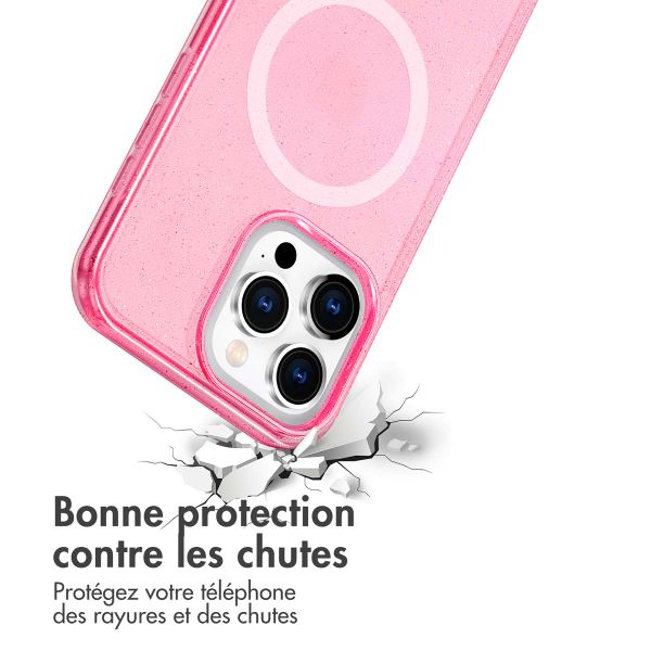 imoshion Coque Pailletée avec MagSafe Apple iPhone 15 Pro Max - Paillettes Rose