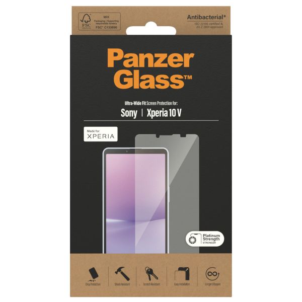 PanzerGlass Protection d'écran Ultra-Wide Fit Anti-bactérienne Sony Xperia 10 V