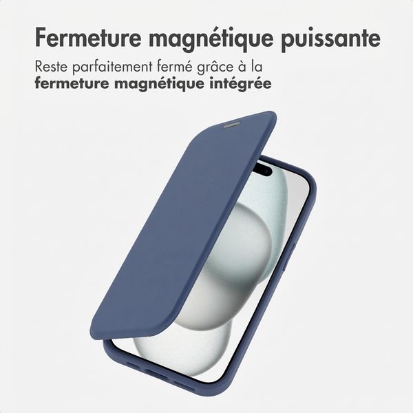 imoshion Bookcase transparente avec MagSafe Apple iPhone 15 - Bleu