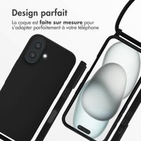 imoshion Coque en silicone avec cordon iPhone 16 - Noir