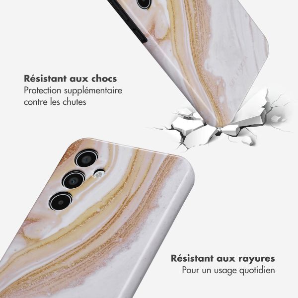 Selencia Coque arrière Vivid Samsung Galaxy A35 - Chic Marble Gold