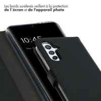 Selencia Étui portefeuille en cuir véritable Samsung Galaxy A54 (5G) - Noir