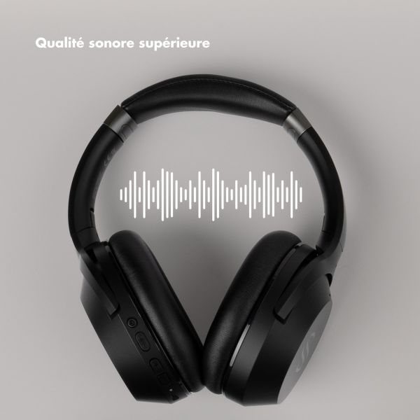 Selencia Casque sans fil Urban Play - Réduction active du bruit (ANC) - Avec étui de rangement - Midnight Black