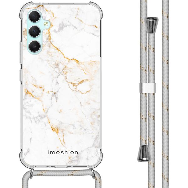 imoshion Coque Design avec cordon Samsung Galaxy A34 (5G) - White Marble