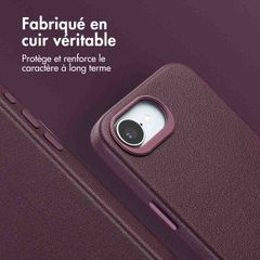 Accezz Coque arrière en cuir avec MagSafe Apple iPhone 16e - Heath Purple