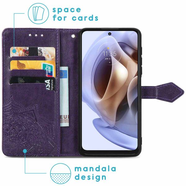 imoshion Etui de téléphone portefeuille Mandala Motorola Moto G31 / G41 - Violet