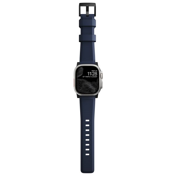 Nomad Bracelet robuste FKM Apple Watch Series 1 t/m 11 / SE / Ultra (44/45/46/49 mm) - Zwart / Blauw