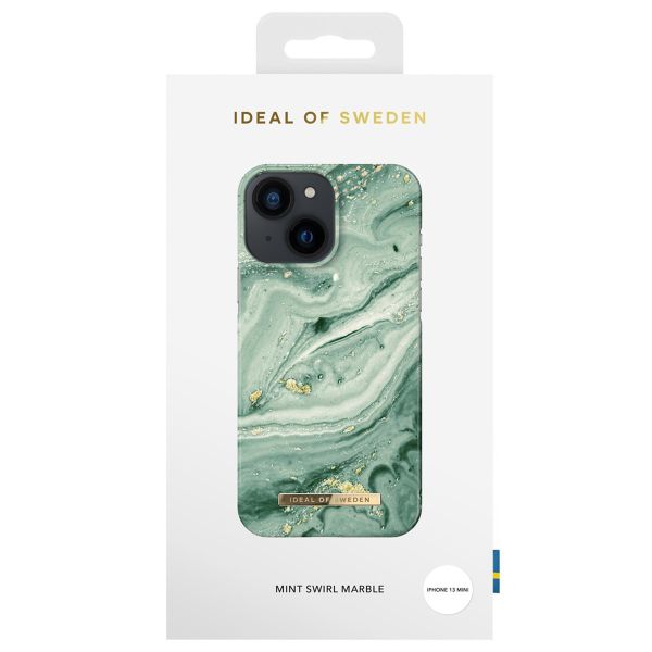 iDeal of Sweden Coque Fashion iPhone 13 Mini - Mint Swirl Marble