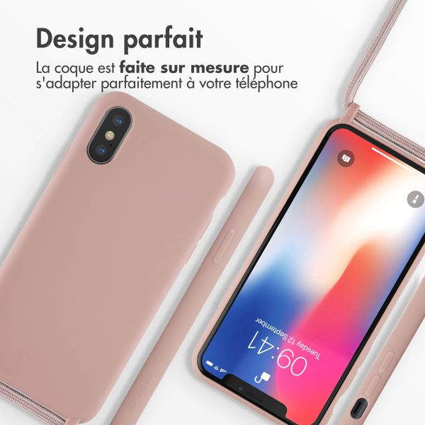 imoshion Coque en silicone avec cordon Apple iPhone X / Xs - Sand Pink