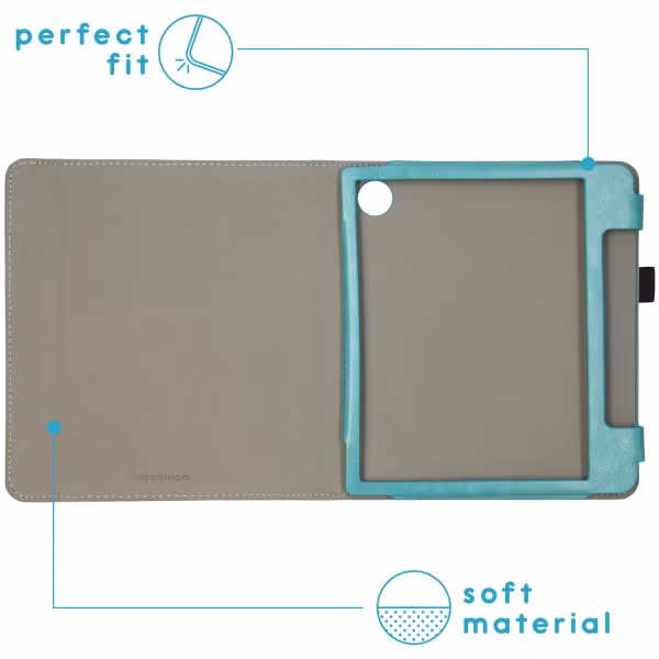 imoshion Étui de liseuse portefeuille en cuir végan Kobo Sage / Tolino Epos 3 - Bleu clair