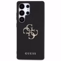 Guess Coque 4G Metal Logo Saffiano Samsung Galaxy S25 Ultra - Noir