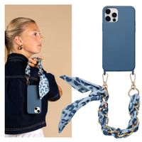 Selencia Coque avec dragonne de luxe Apple iPhone 12 (Pro) - Bleu