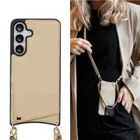 Selencia Coque de télephone Nova avec cordon et porte-cartes Samsung Galaxy S25 FE - Beige