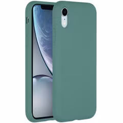 Accezz Coque Liquid Silicone Apple iPhone Xr - Vert foncé