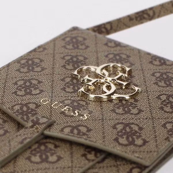 Guess Sacoche de téléphone bandoulière - Pochette d'épaule pour smartphone avec lanière logo 4G - Brun