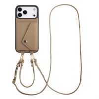 Selencia Coque de télephone Sera avec cordon et porte-cartes enveloppe Apple iPhone 17 Pro Max - Taupe