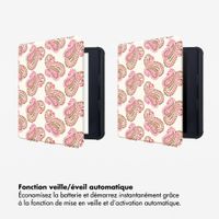 Selencia Étui de liseuse portefeuille Vivid Kobo Libra Colour - Paisley Blush