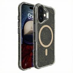 imoshion Coque arrière transparente Pailletée avec MagSafe Apple iPhone 16 - Doré