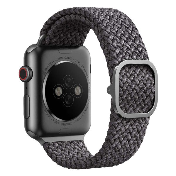 Uniq Bracelet tressé Aspen Apple Watch Series 1 t/m 9 / SE (38/40/41 mm) | Series 10 / 11 (42 mm) - Granite Grey